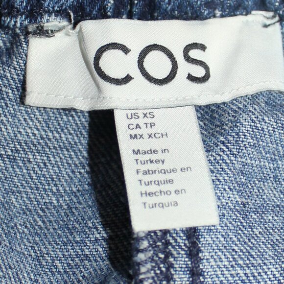 COS ELASTICATED-WAIST DENIM TROUSERS Oversize Blue size XS - Picture 5 of 6